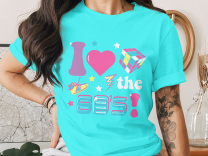 I Love the 80's Fun Retro Style Women's Fashion Apparel