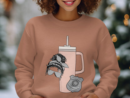 Whimsical Mug Print Sweatshirt Fun Winter Apparel