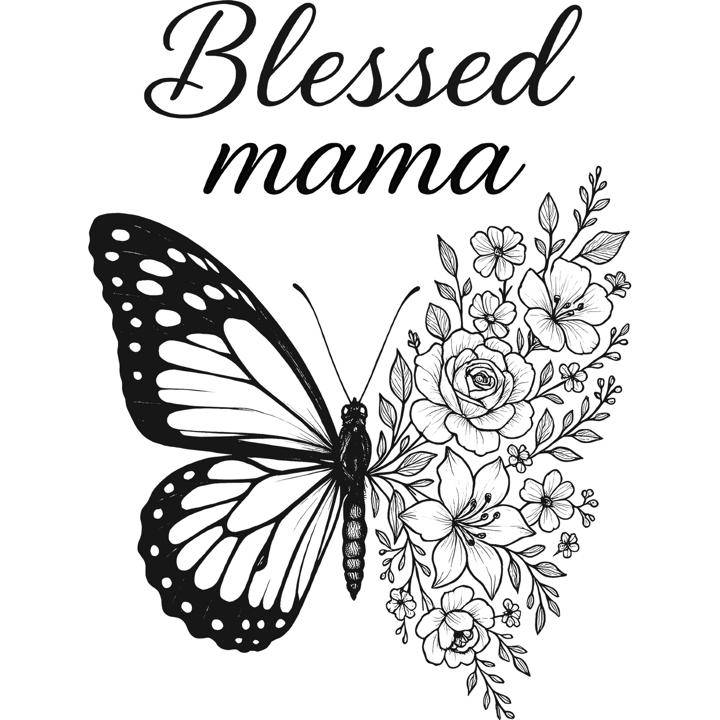 Blessed Mama Butterfly and Floral Artwork product