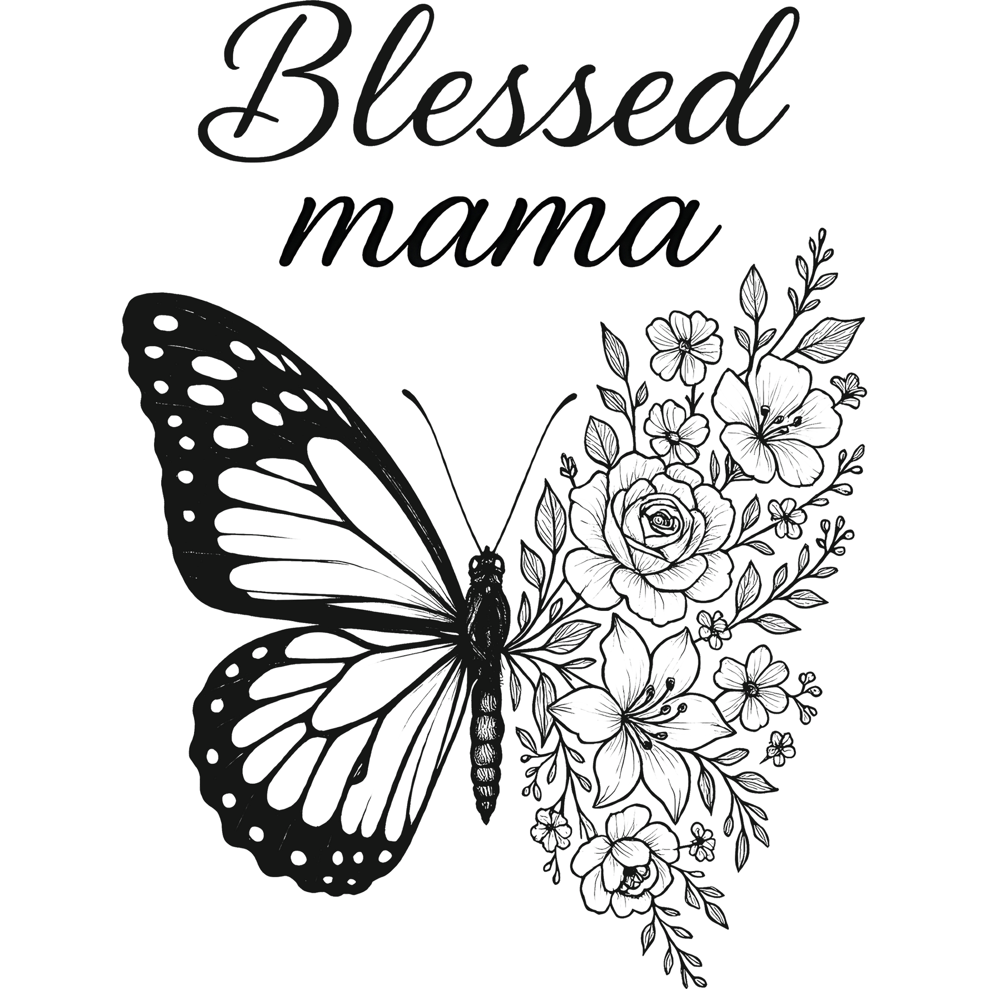 Blessed Mama Butterfly and Floral Artwork product