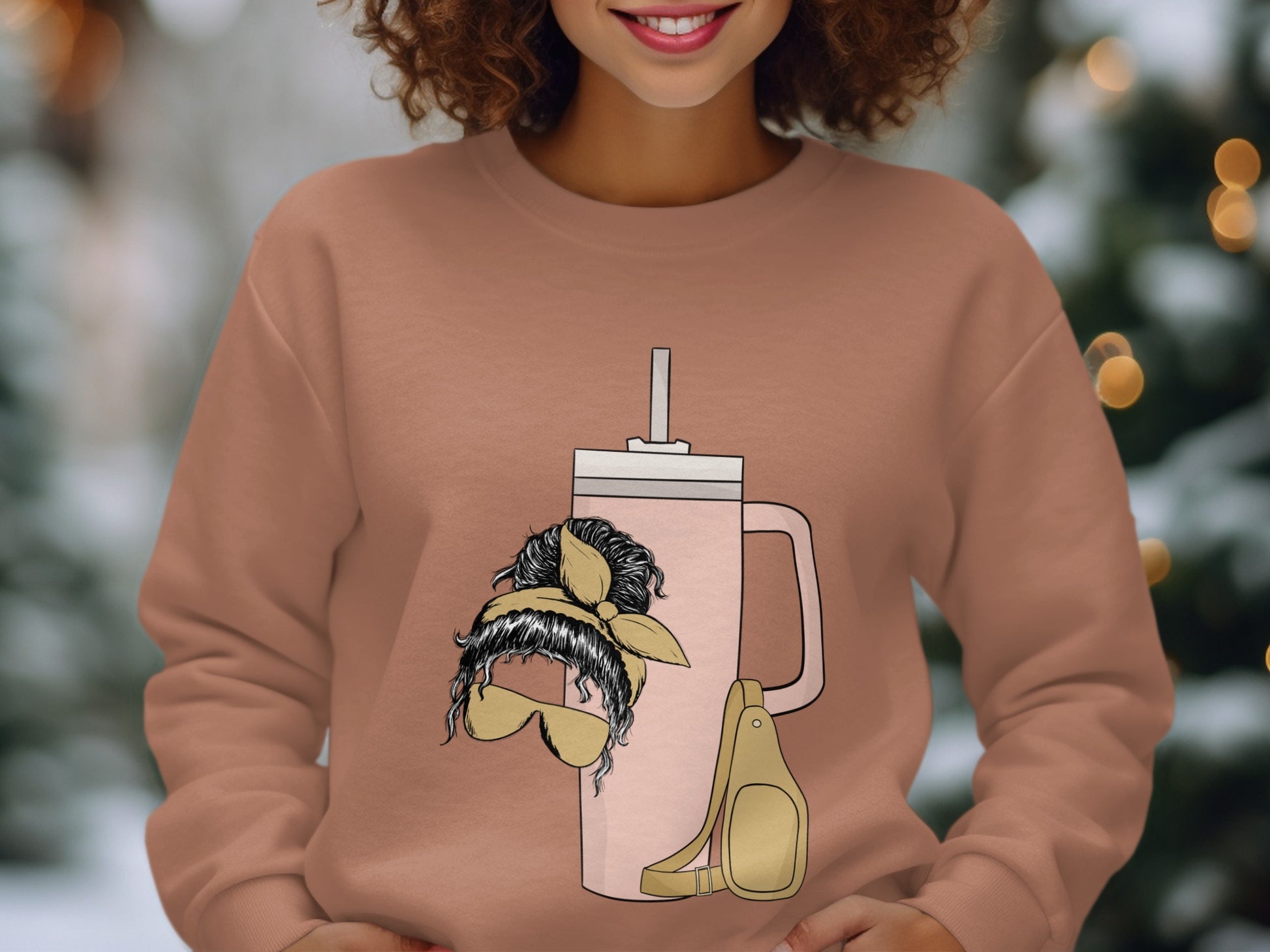 Cozy Sweatshirt with Winter Holiday Mug Graphic