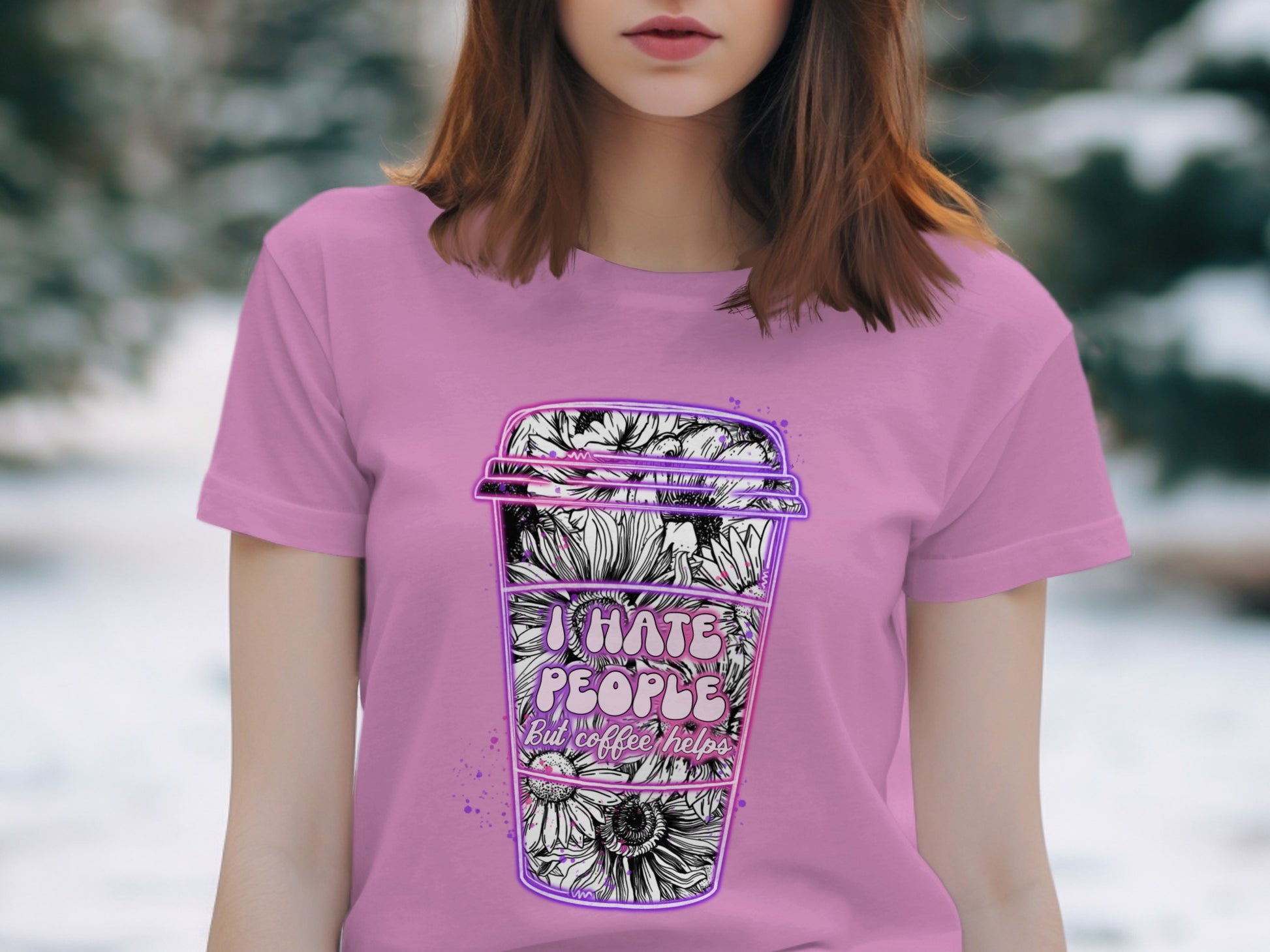 I Hate People But Coffee Helps Graphic Tee