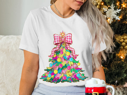 Colorful Christmas Tree with Festive Ornaments Shirt