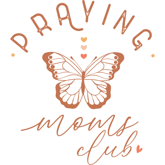 Butterfly Design Praying Moms Club T-Shirt