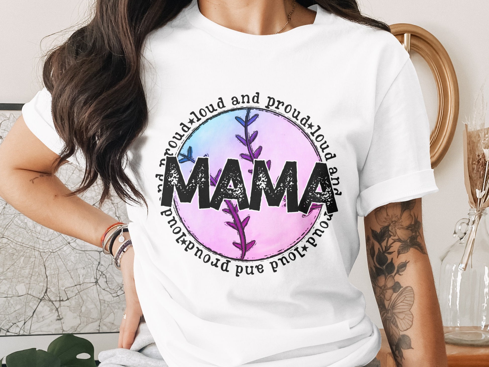 Proud and Loud Mama Graphic T-Shirt Stylish Design