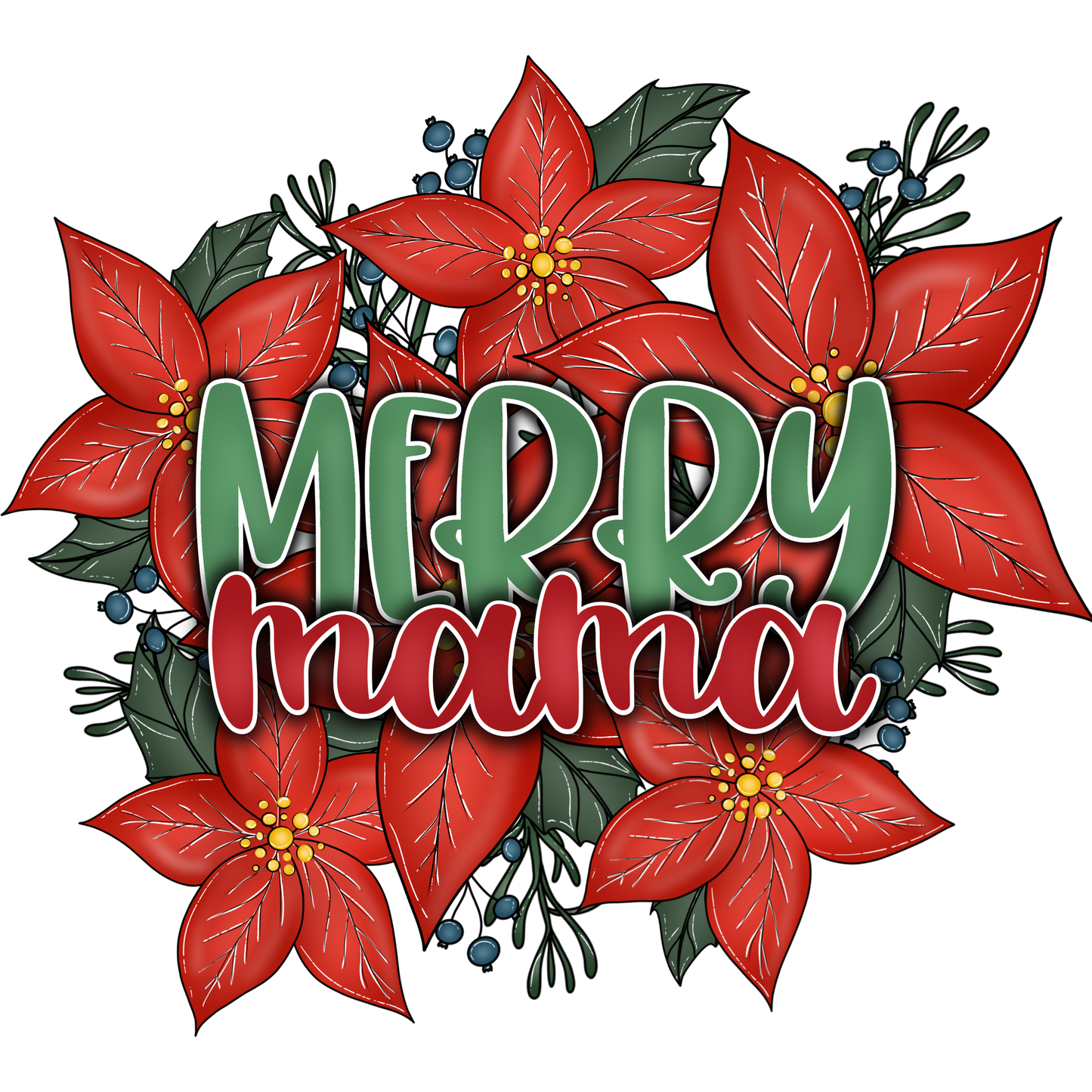 Festive Merry Mama Poinsettia Holiday Season product