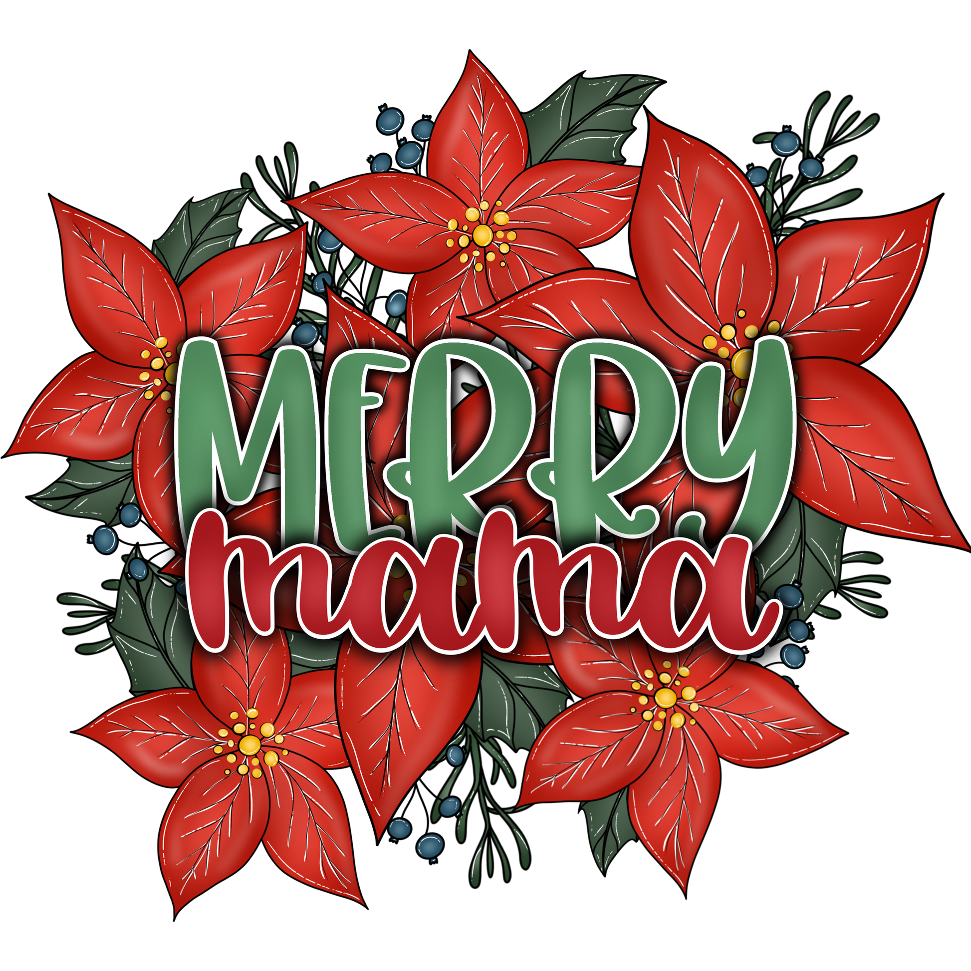 Festive Merry Mama Poinsettia Holiday Season product
