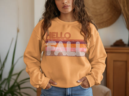 Hello Fall Graphic Sweatshirt for Autumn Lovers
