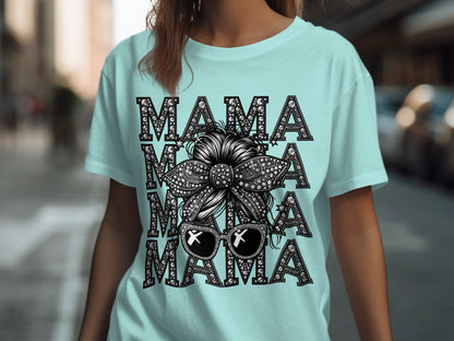 TRendy Mama Graphic Tee with Stylish Sunglasses