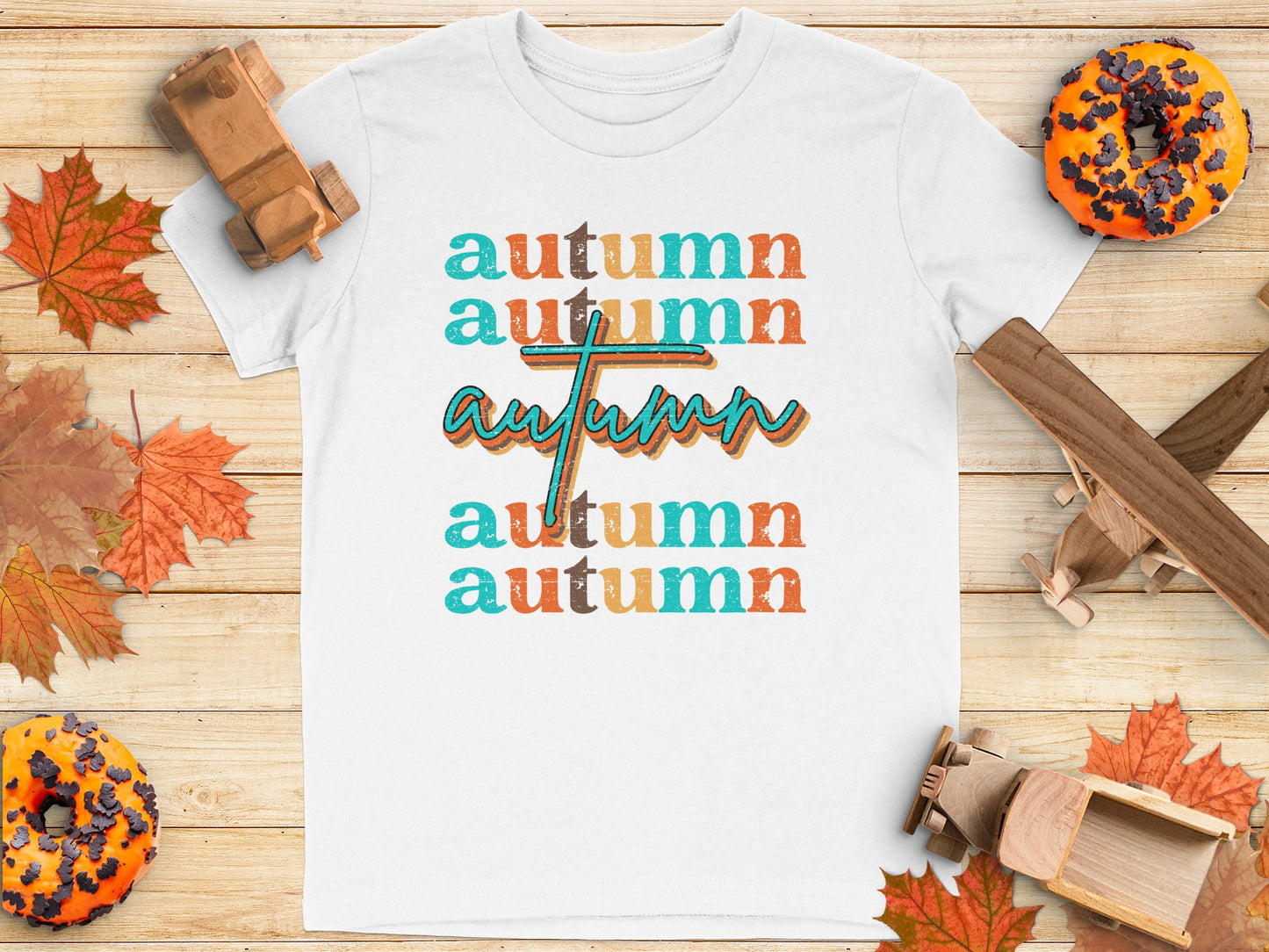 Colorful Autumn Graphic Tee Shirt