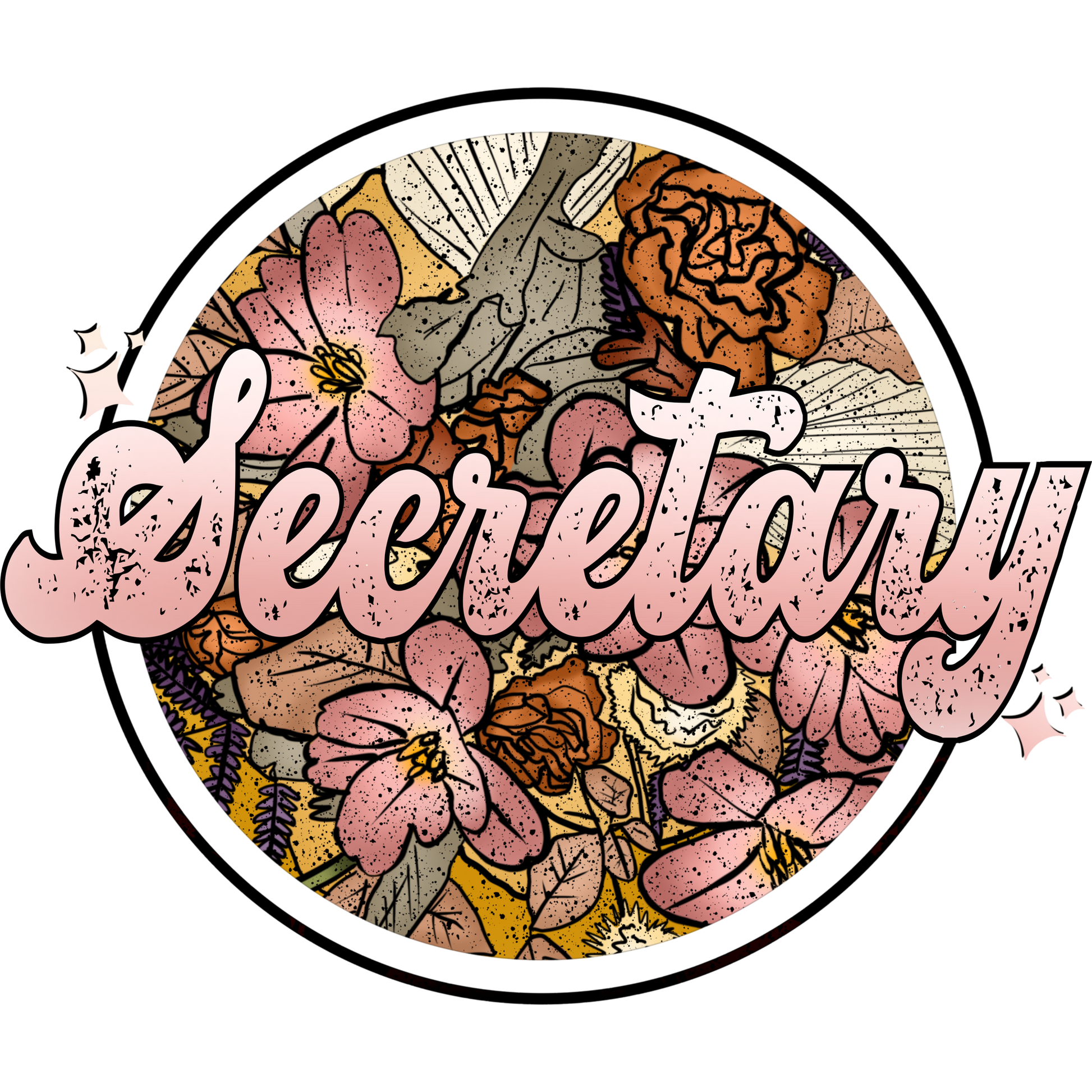 Beautiful Floral Secretary Graphic Design Sticker