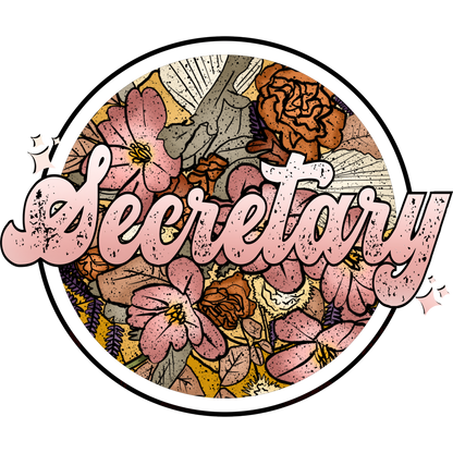 Beautiful Floral Secretary Graphic Design Sticker