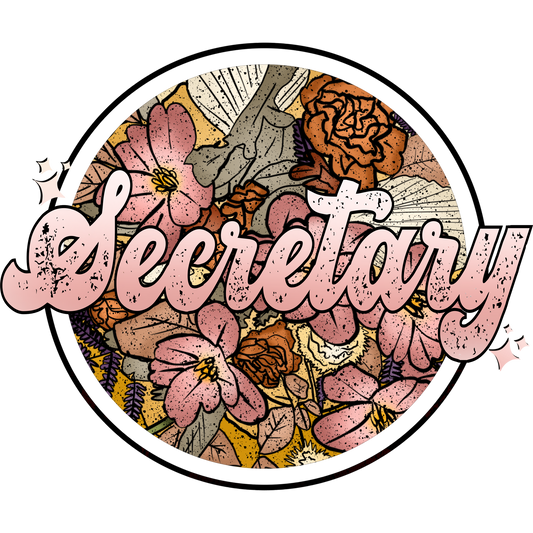 Beautiful Floral Secretary Graphic Design Sticker