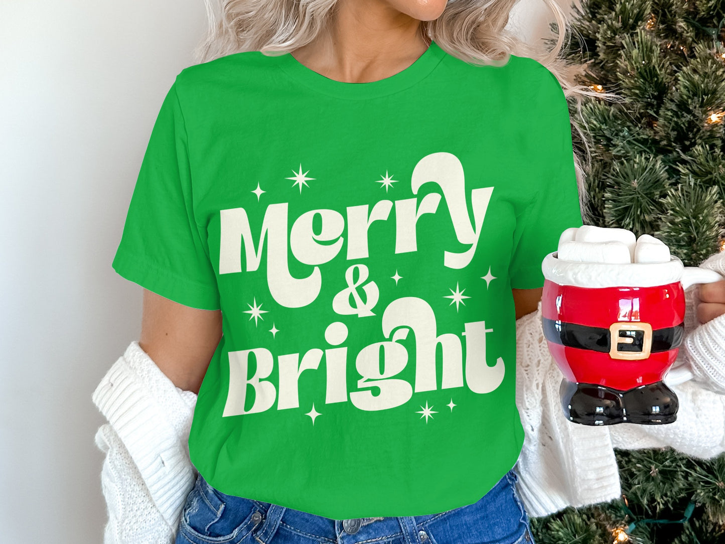 Merry and Bright Personalized Christmas T-shirt