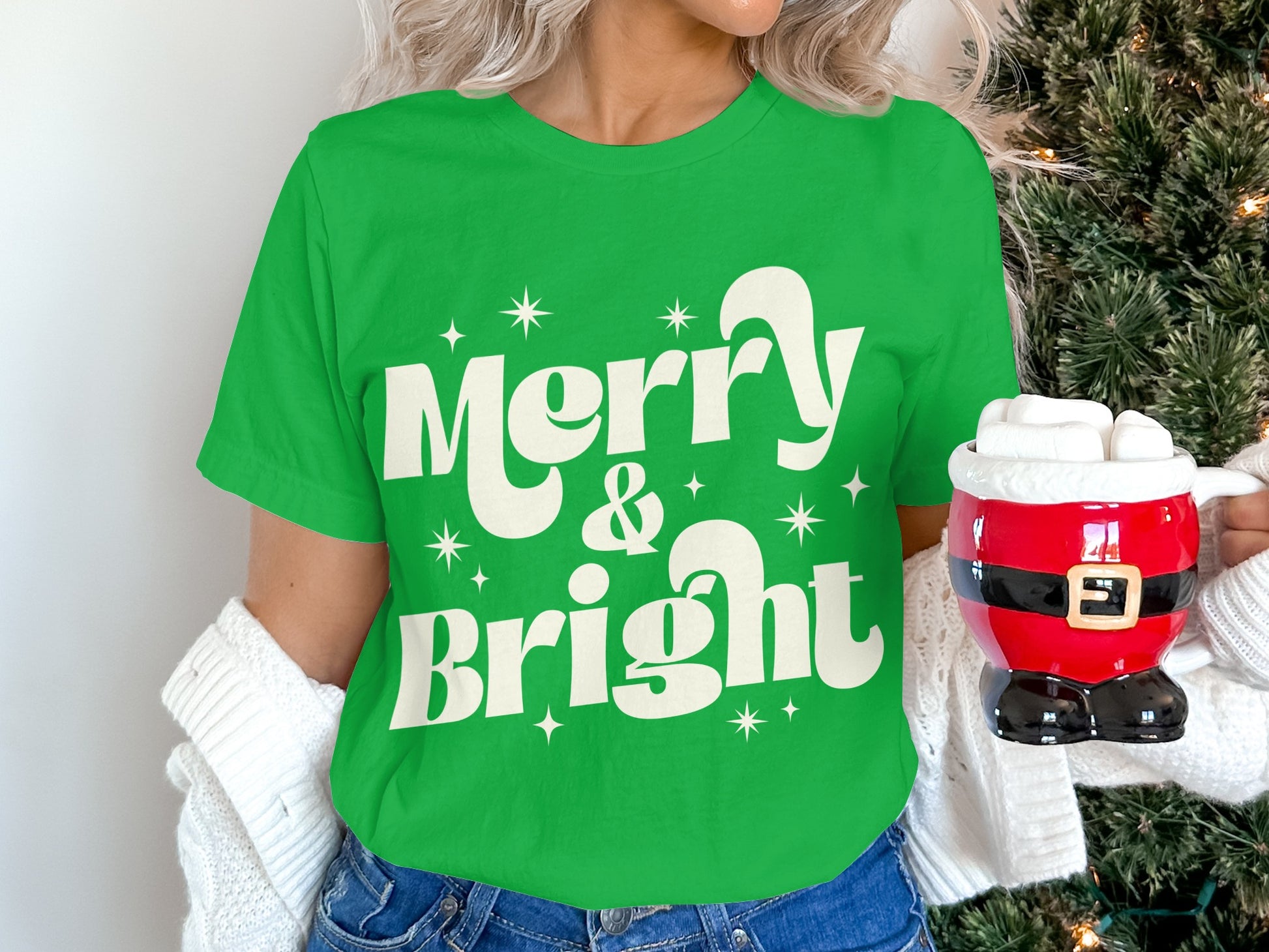 Merry and Bright Personalized Christmas T-shirt