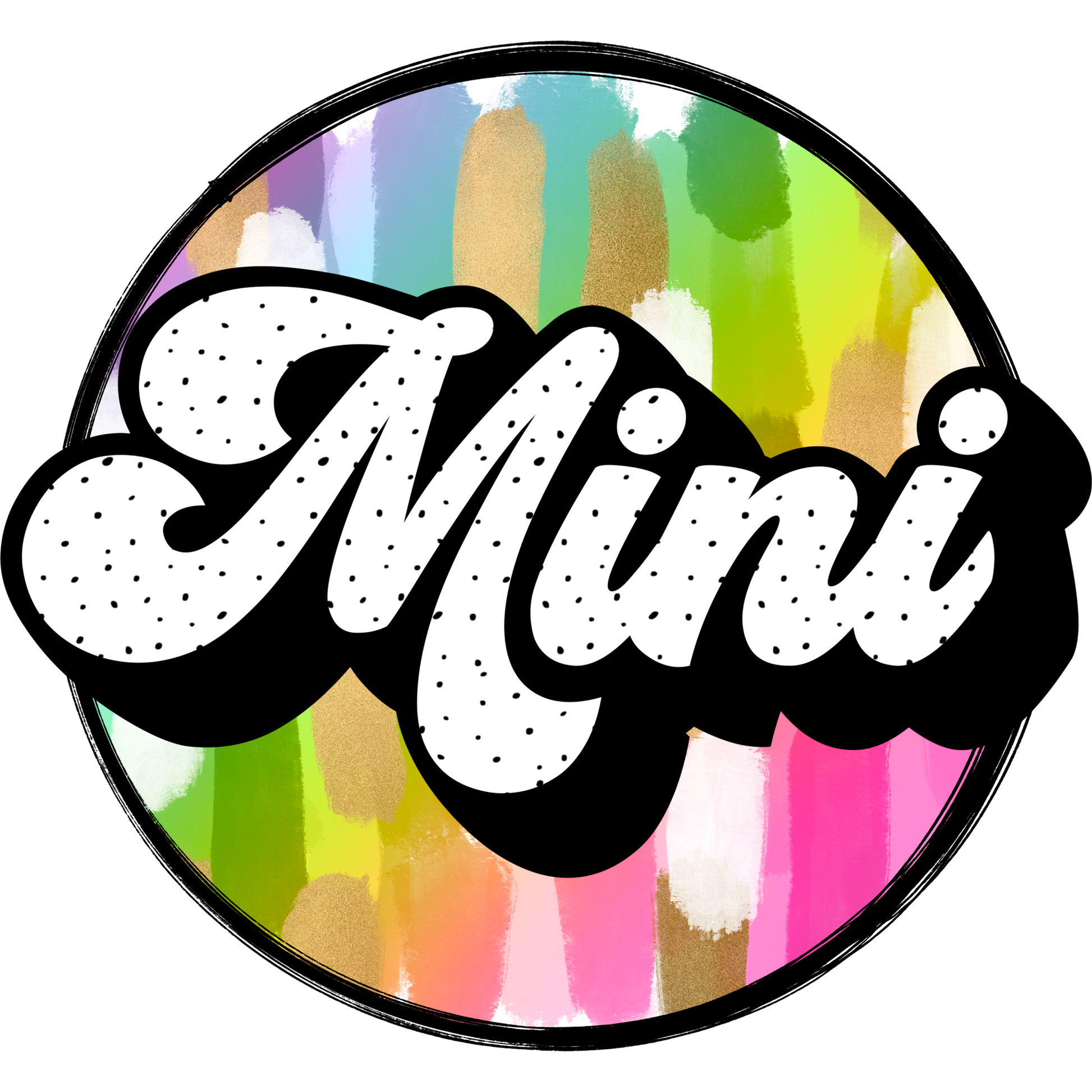 Mini Round Colorful Rainbow Stripes Design Circular Sticker