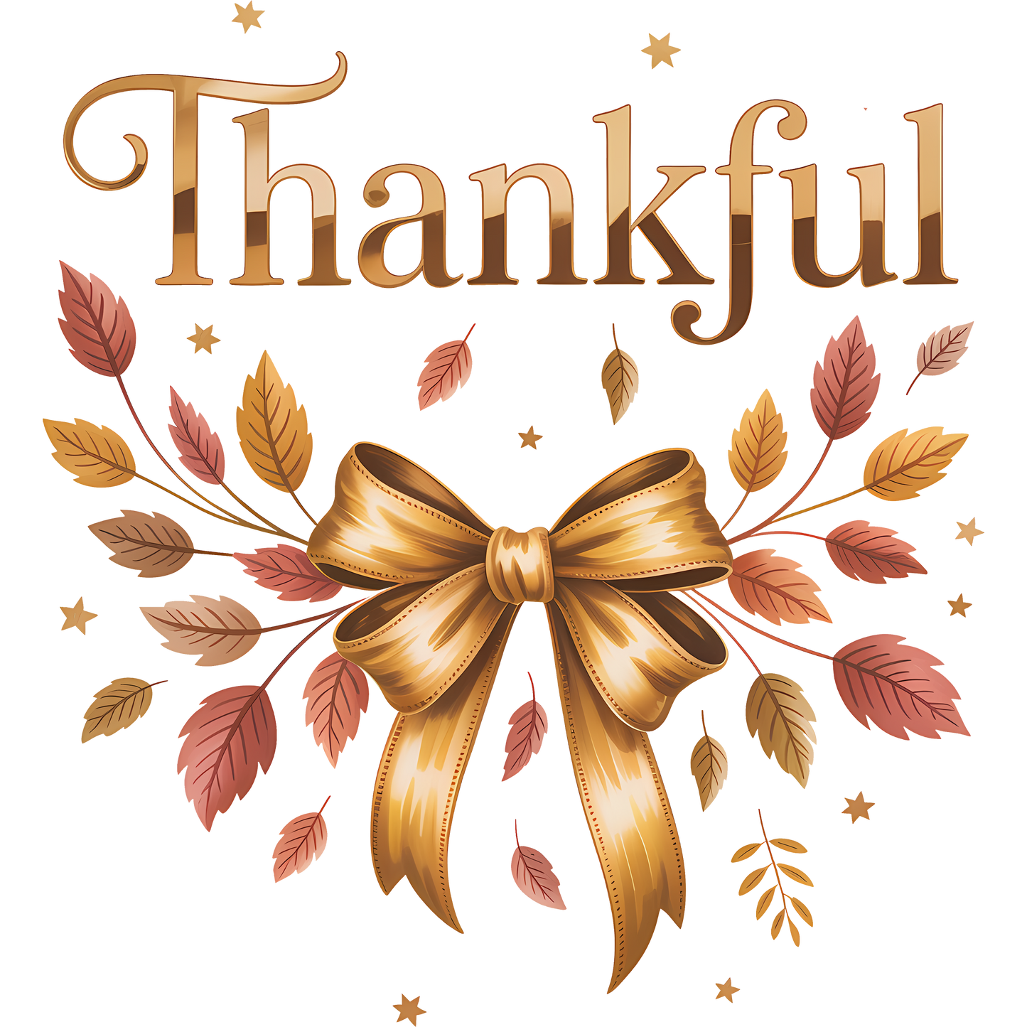 Thankful Decorative Bow and Leaves Design Product
