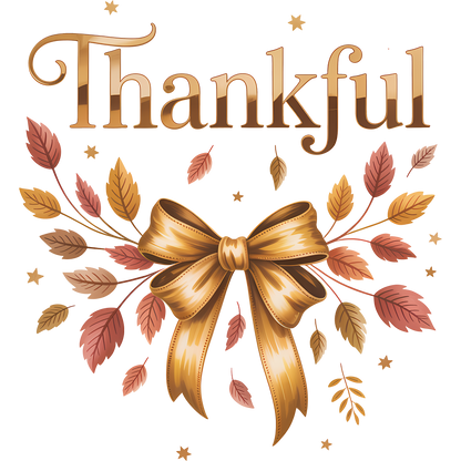 Thankful Decorative Bow and Leaves Design Product