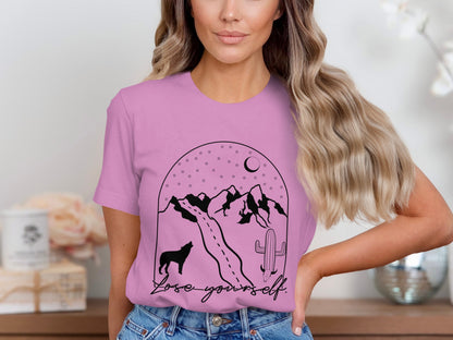 Lose Yourself Mountain Range and Cactus Graphic Tee