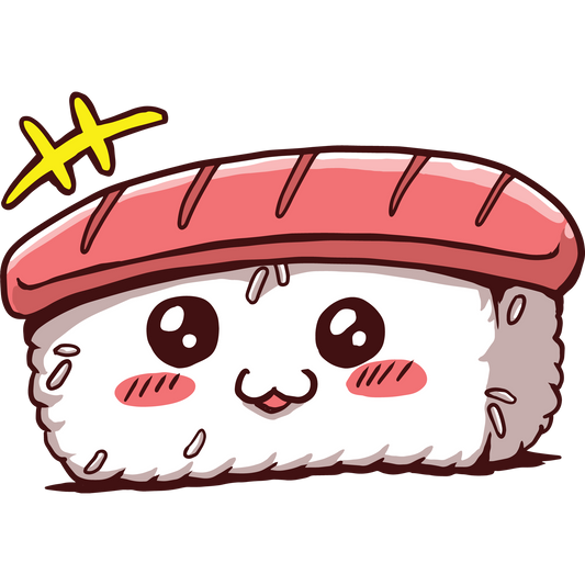 Cute Kawaii Sushi Cartoon Character Print Decor