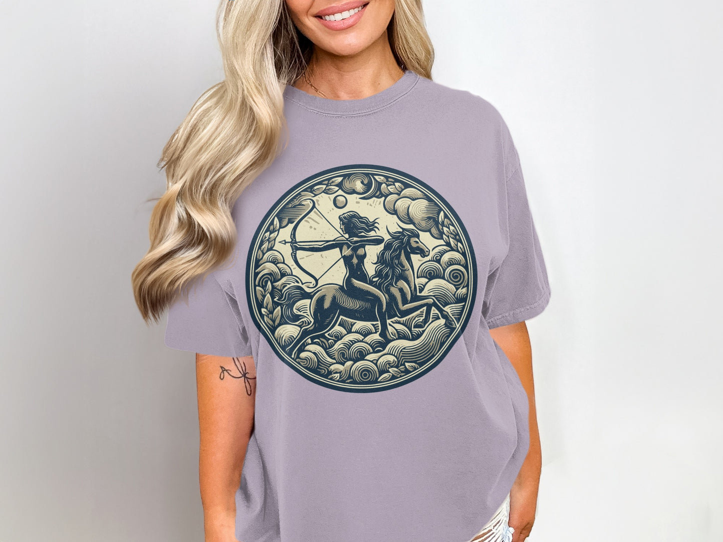Detailed Artistic Illustration of Archer Woman Shirt