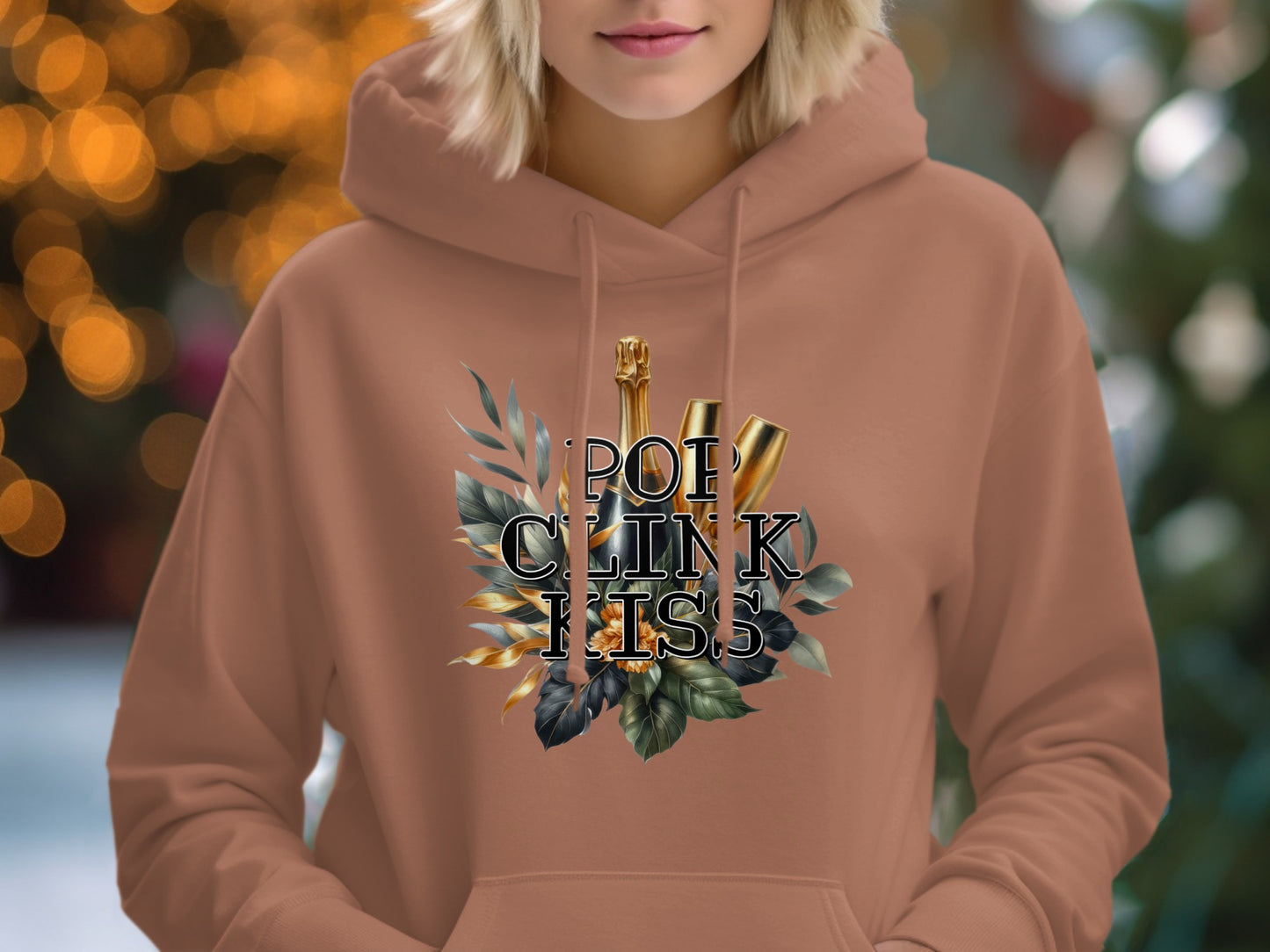 Inspirational Graphic Hoodie with Leaf and Letter Design