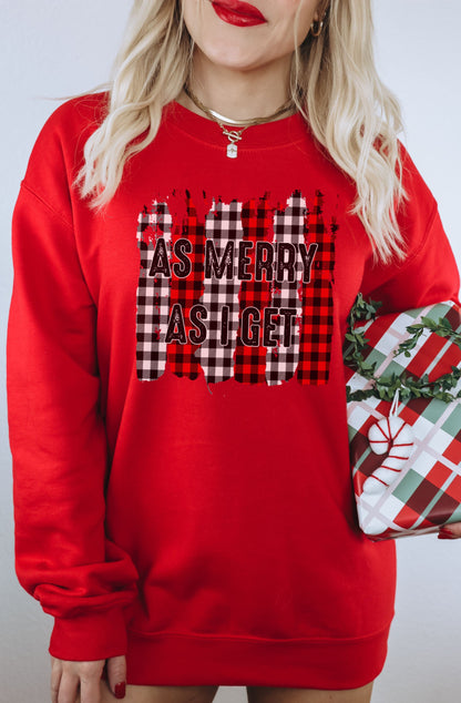 As Merry As I Get Plaid Design Women's Sweatshirt