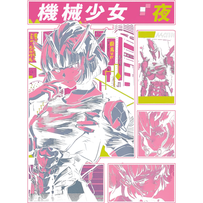 Futuristic illustrated anime art poster decor product