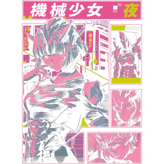 Futuristic illustrated anime art poster decor product
