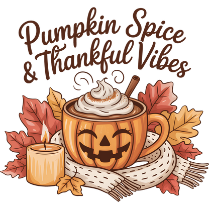 Cozy Pumpkin Spice and Thankful Vibes Fall Art Print