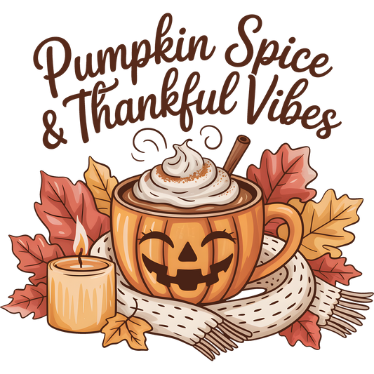 Cozy Pumpkin Spice and Thankful Vibes Fall Art Print