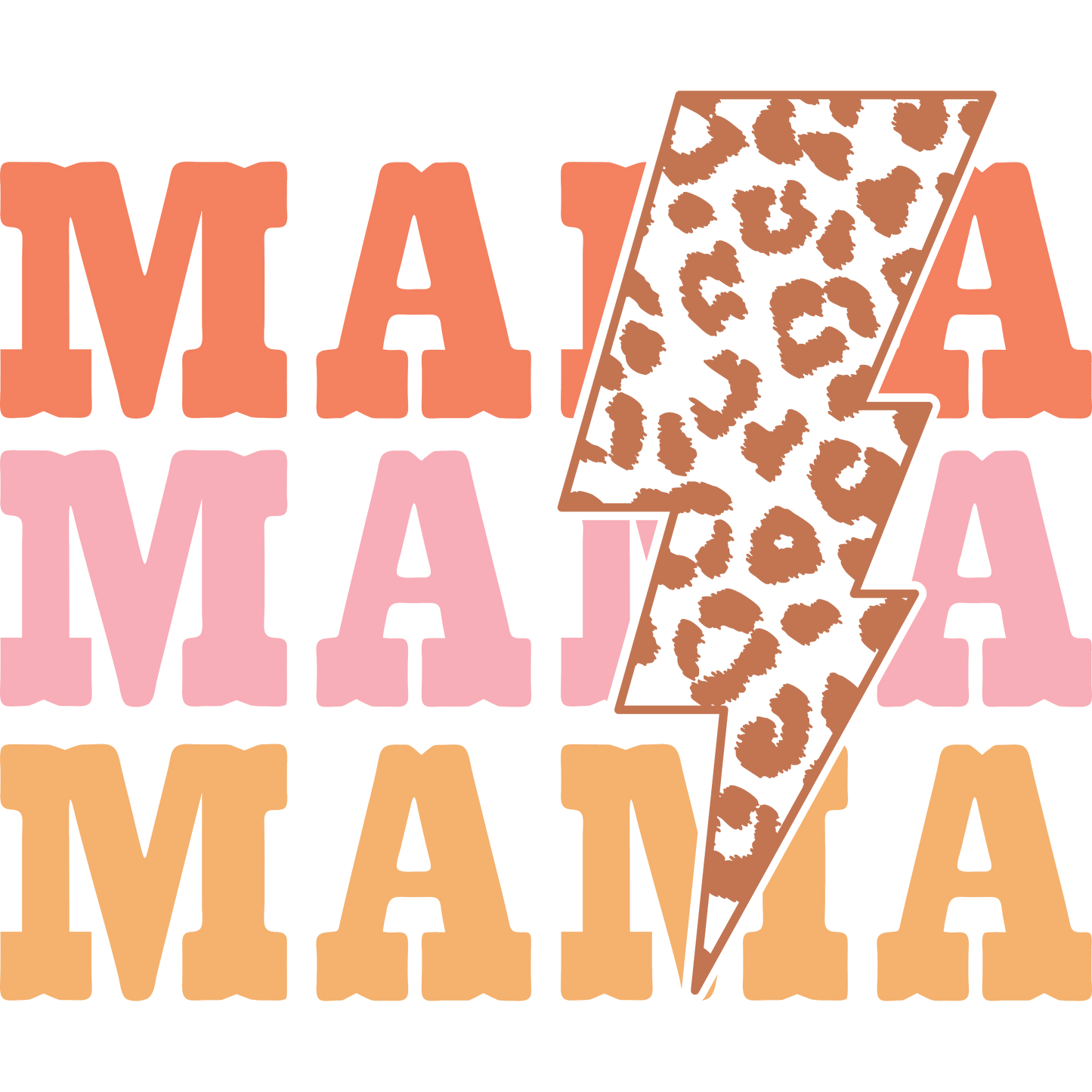 MAMA Leopard Print Lightning Bolt Graphic Shirt