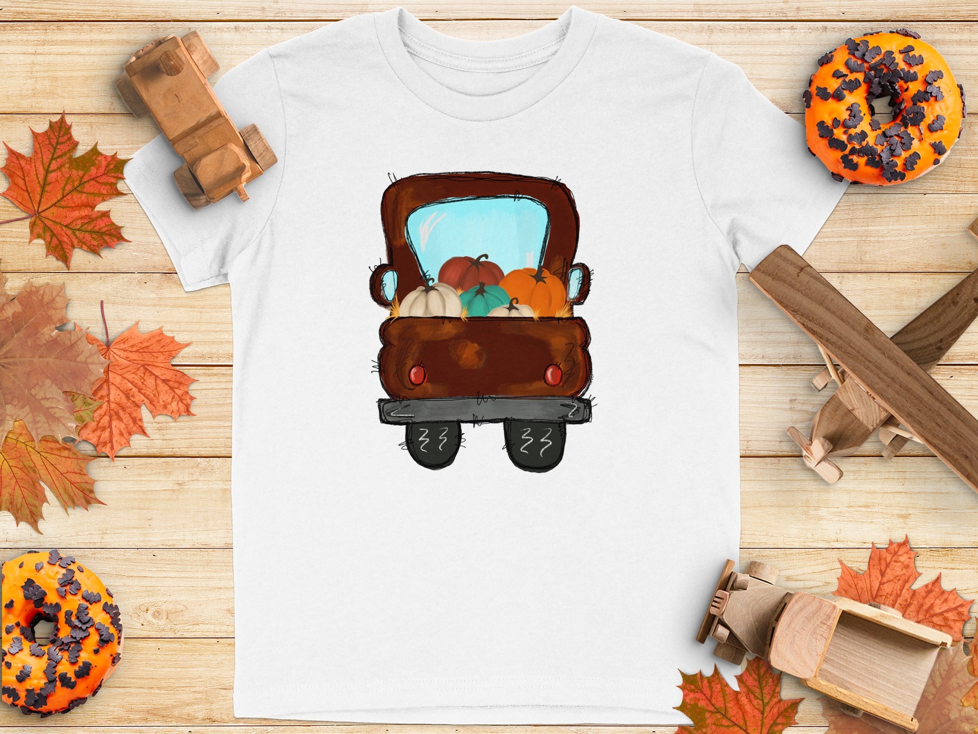 Vintage Truck with Pumpkins Graphic T-Shirt