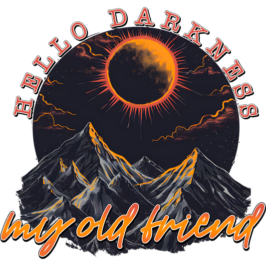 Hello Darkness My Old Friend Mountain Design Print