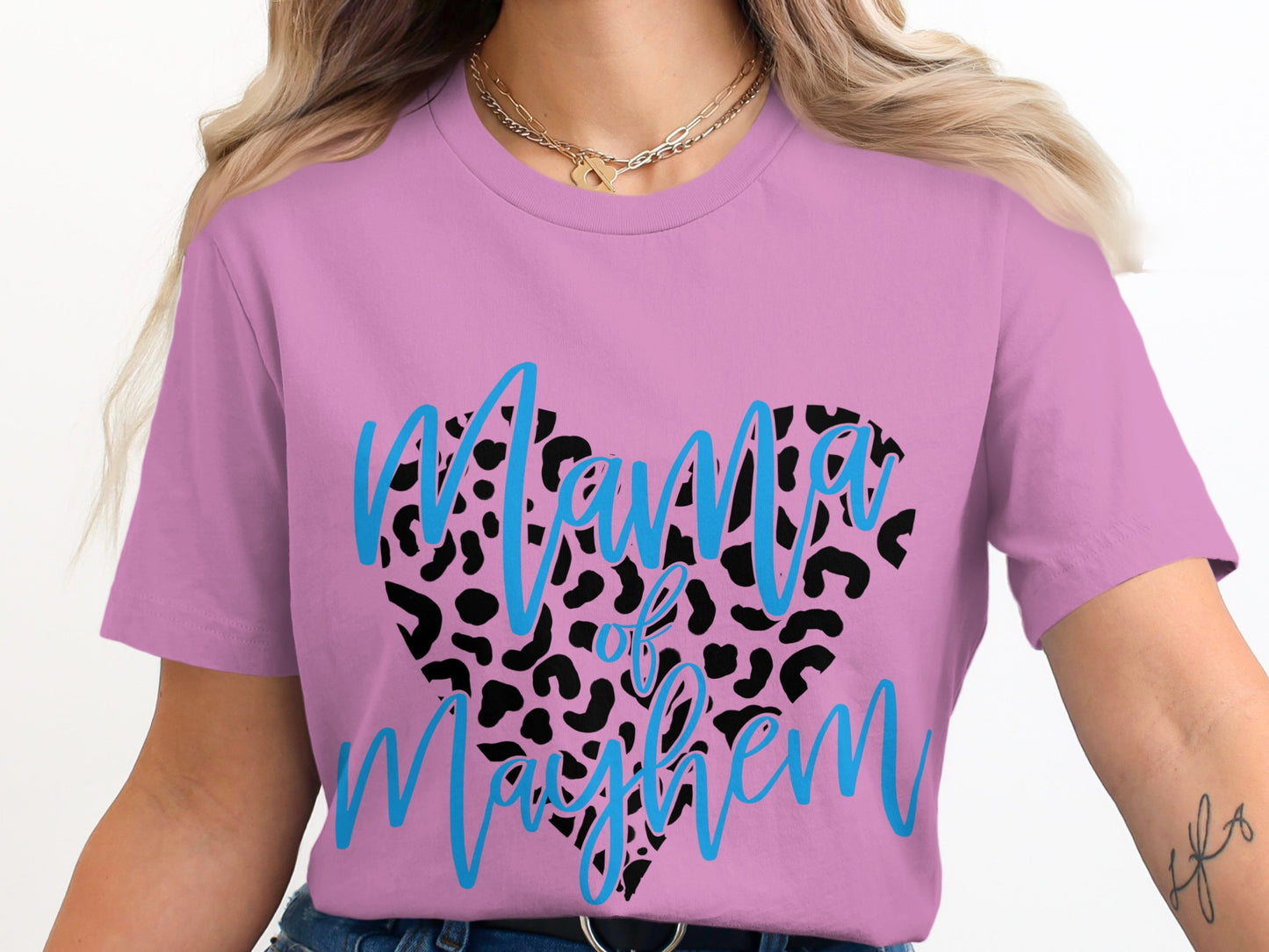 Mama of Mayhem Heart Leopard Print Shirt