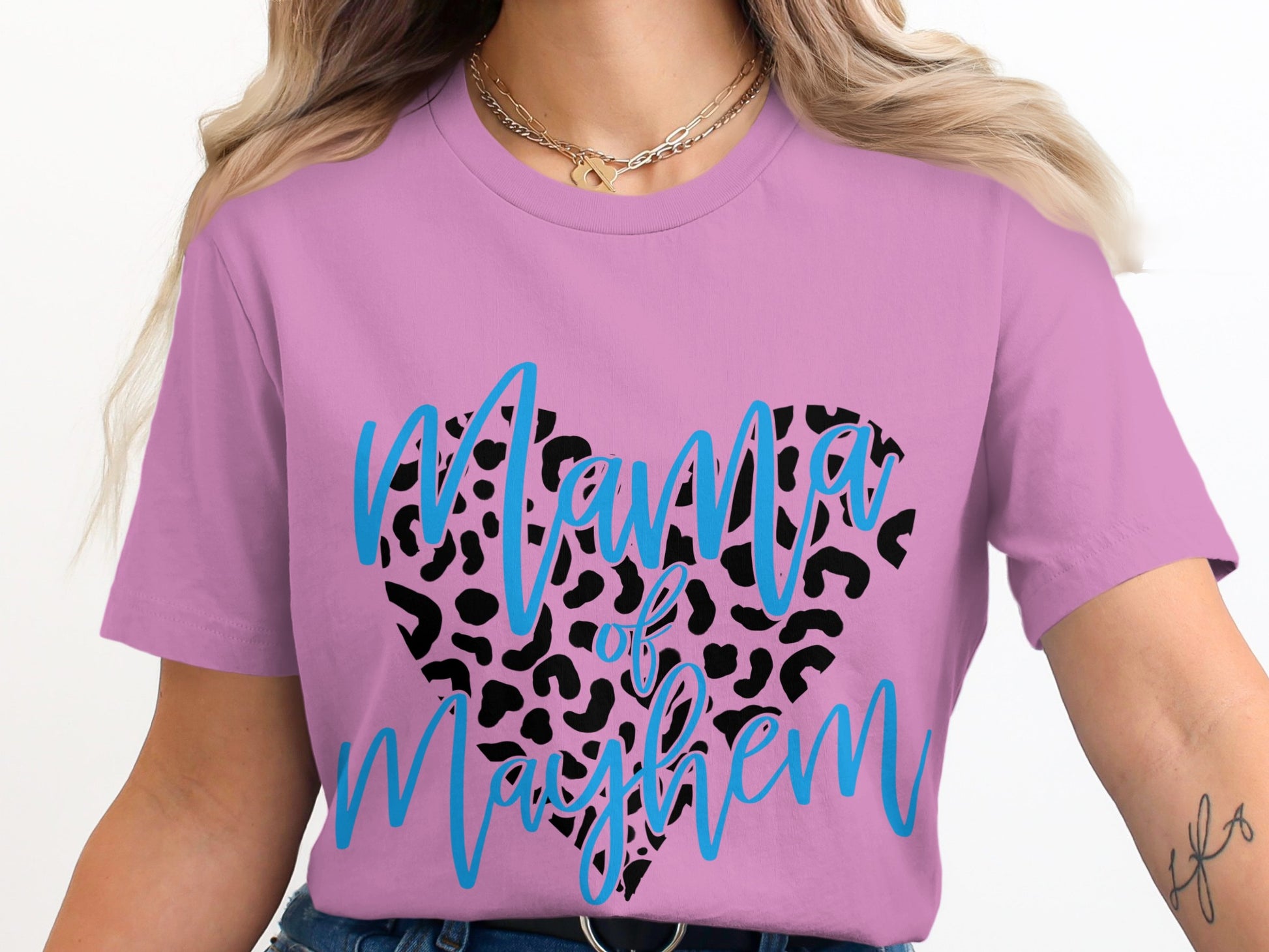 Mama of Mayhem Heart Leopard Print Shirt