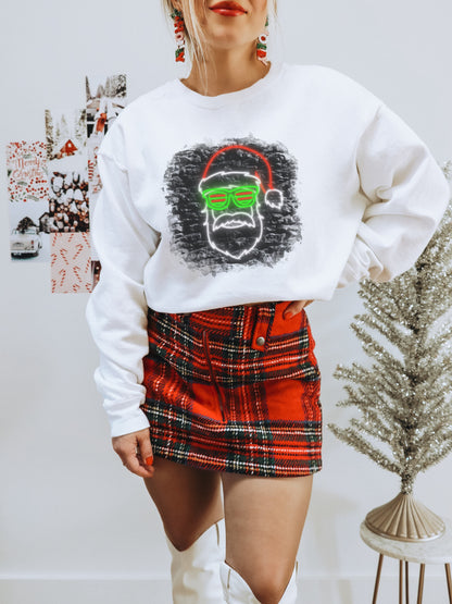 Santa with Neon Glasses Graphic Sweatshirt product