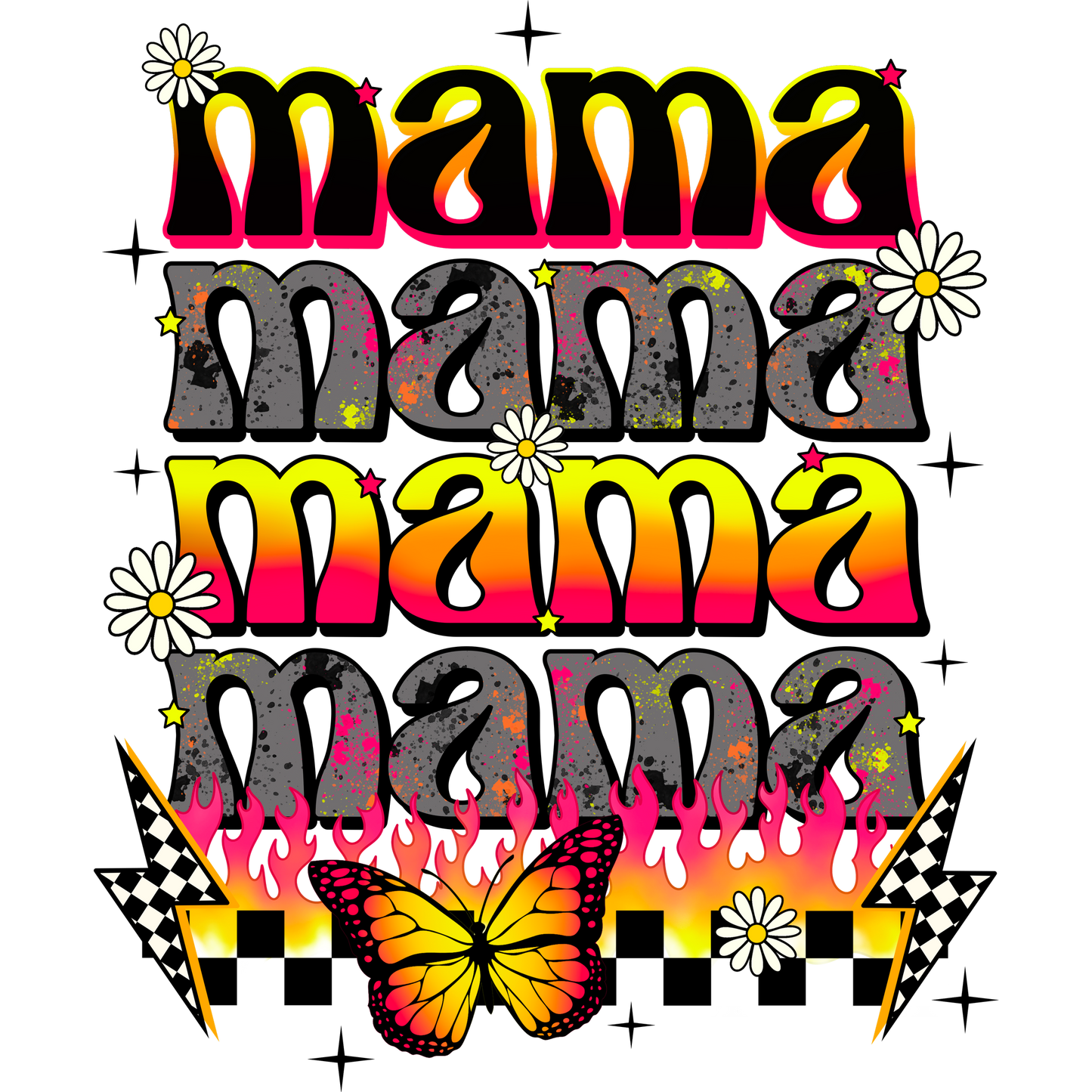 Colorful Mama Butterfly Graphic Fashion Top