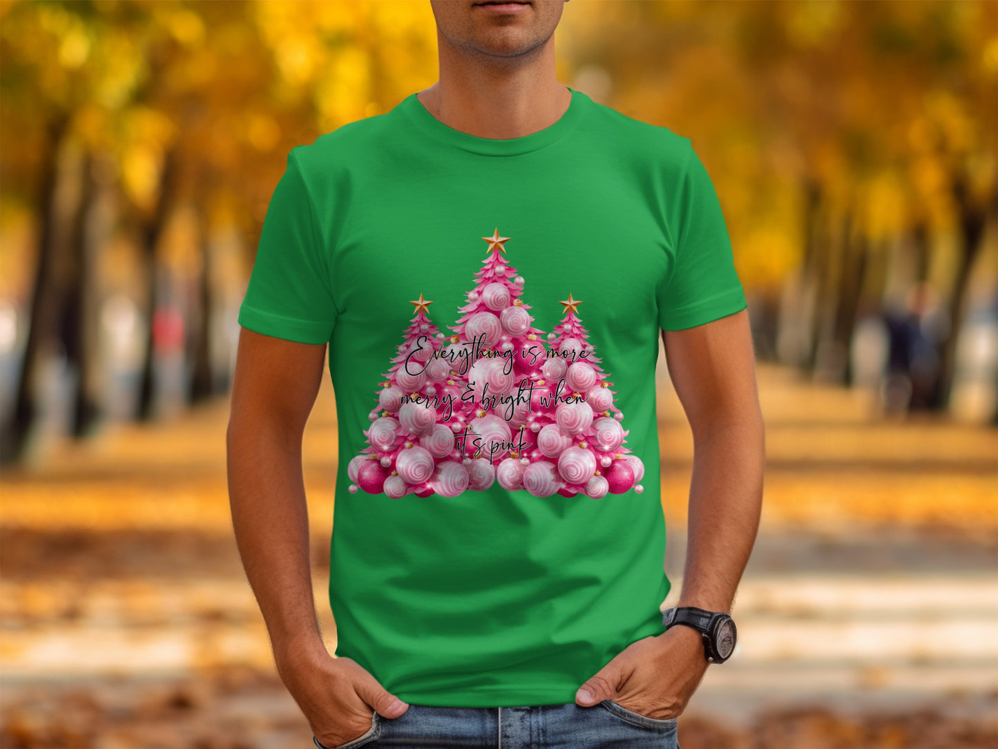 Everything Is Magic In Pink Christmas Tree Shirt