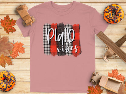 Plaid Vibes Graphic Tee Perfect for Fall Season