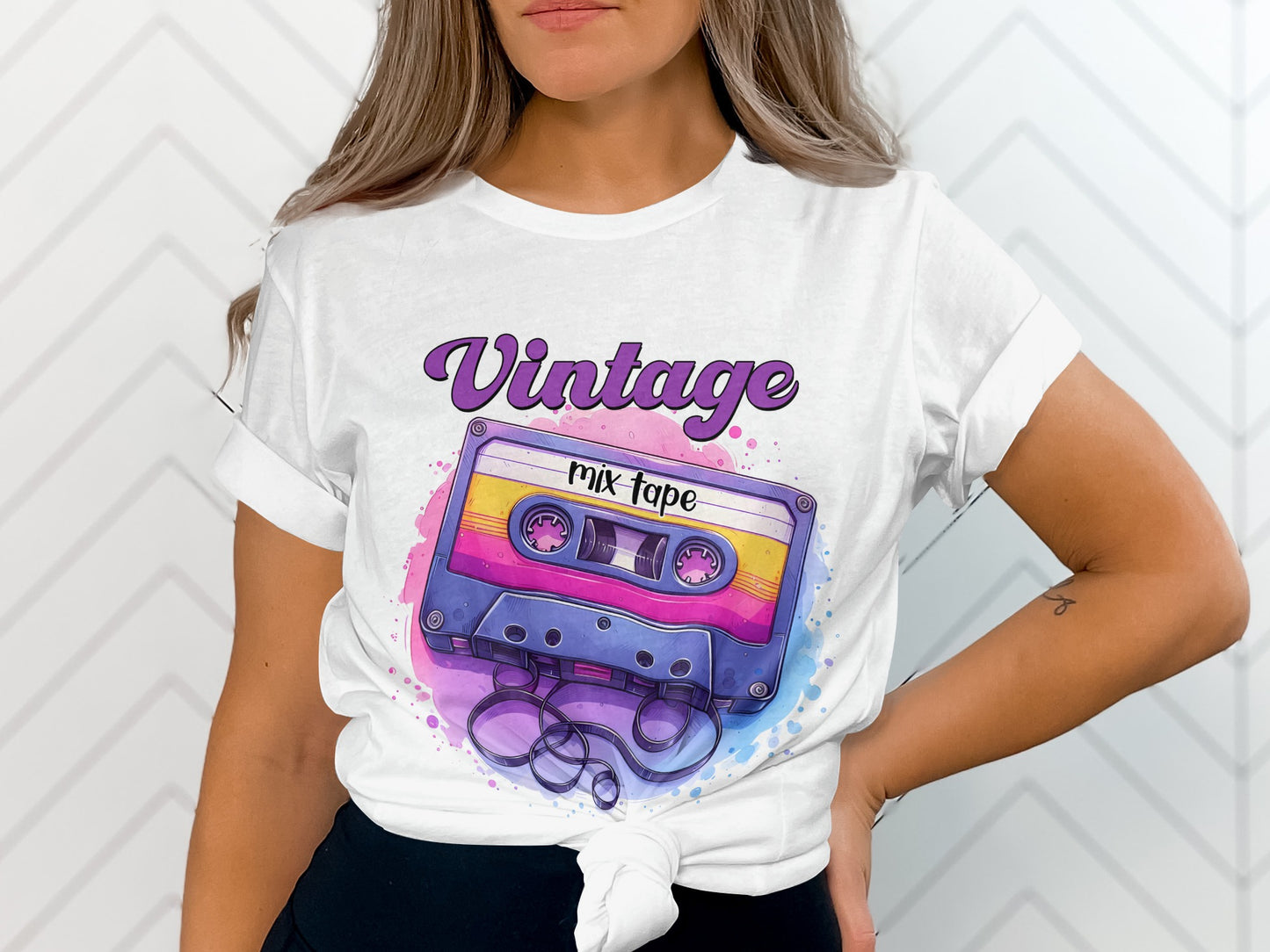 Vintage Mix Tape Graphic T-Shirt Retro Style Clothing