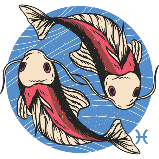 Pisces Zodiac Art Featuring Two Koi Fish Product