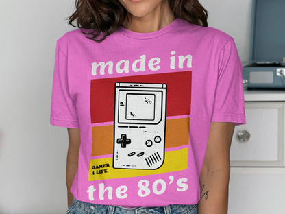 Made in the 80's Gamer for Life graphic tee
