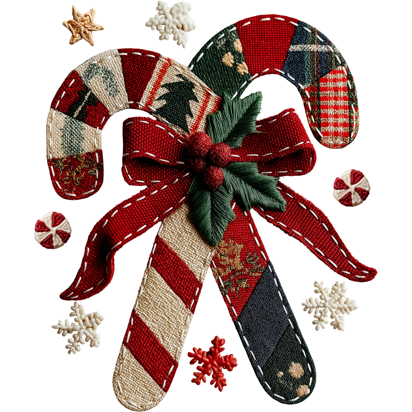 Festive Peppermint Candy Cane with Bow for Holiday Decor