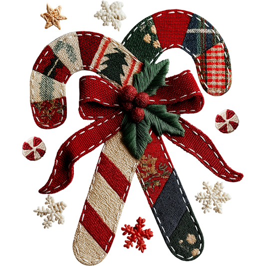 Festive Peppermint Candy Cane with Bow for Holiday Decor