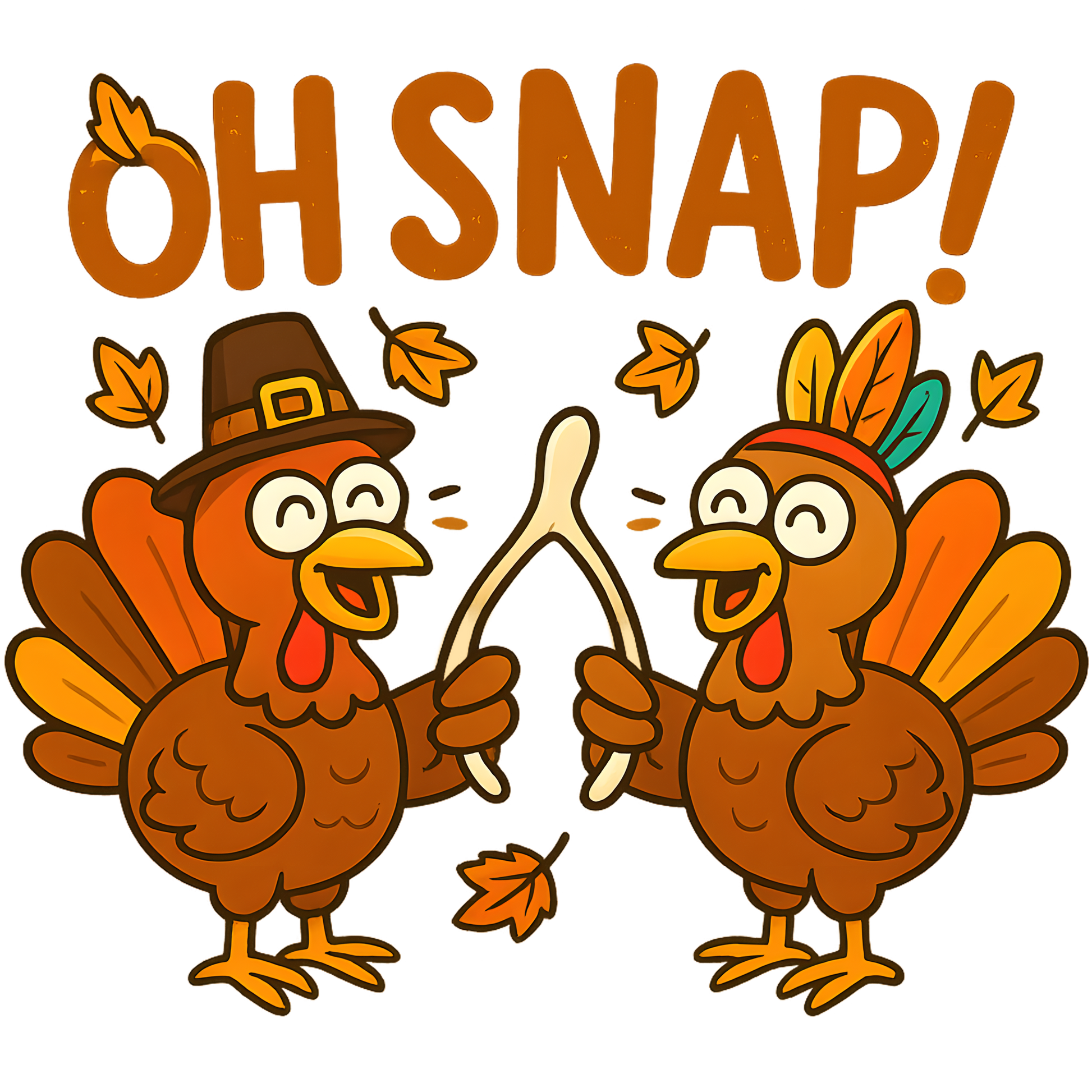 Oh Snap Funny Thanksgiving Turkeys Wishbone Print