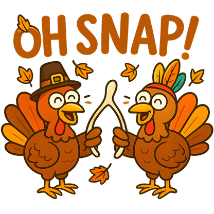 Oh Snap Funny Thanksgiving Turkeys Wishbone Print