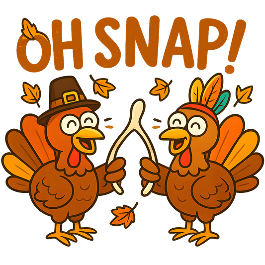Oh Snap Funny Thanksgiving Turkeys Wishbone Print