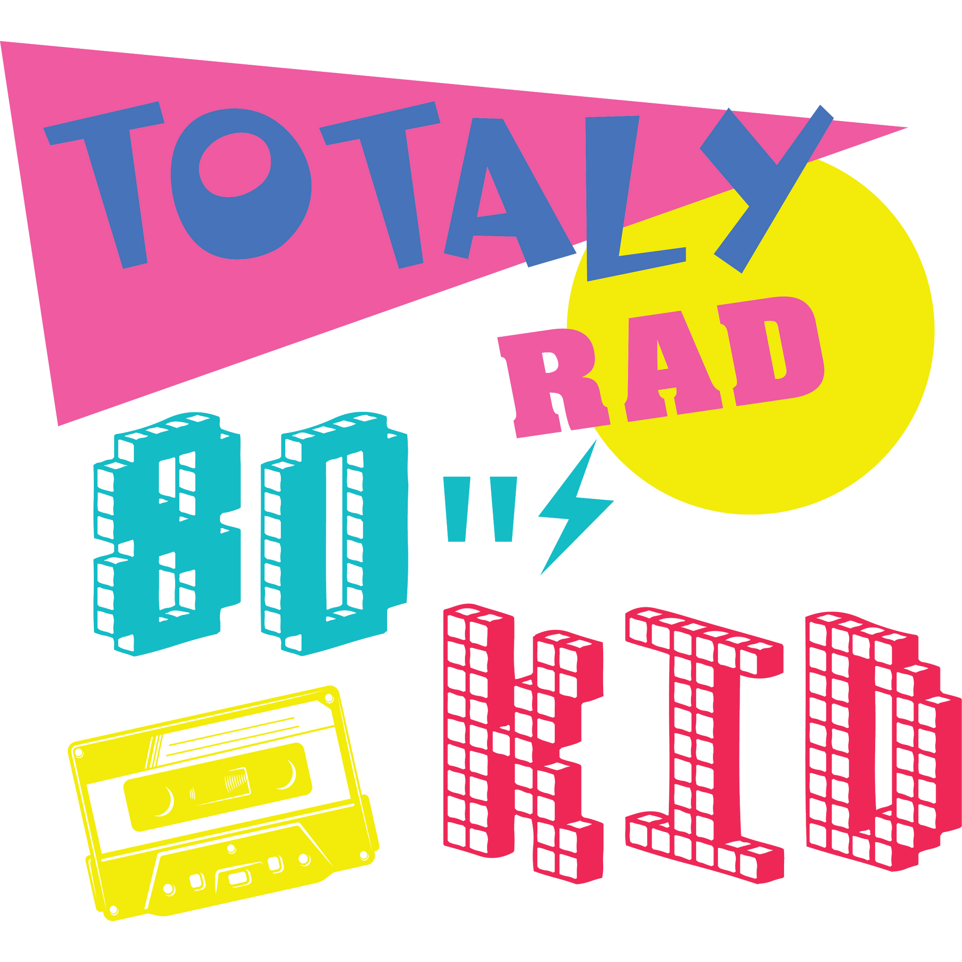Totally Rad 80s Kid Graphic T-Shirt Design