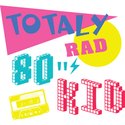 Totally Rad 80s Kid Graphic T-Shirt Design